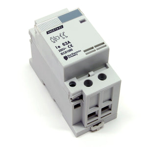 63A/250V DPST contactor, 110-120V AC coil, DIN rail mount