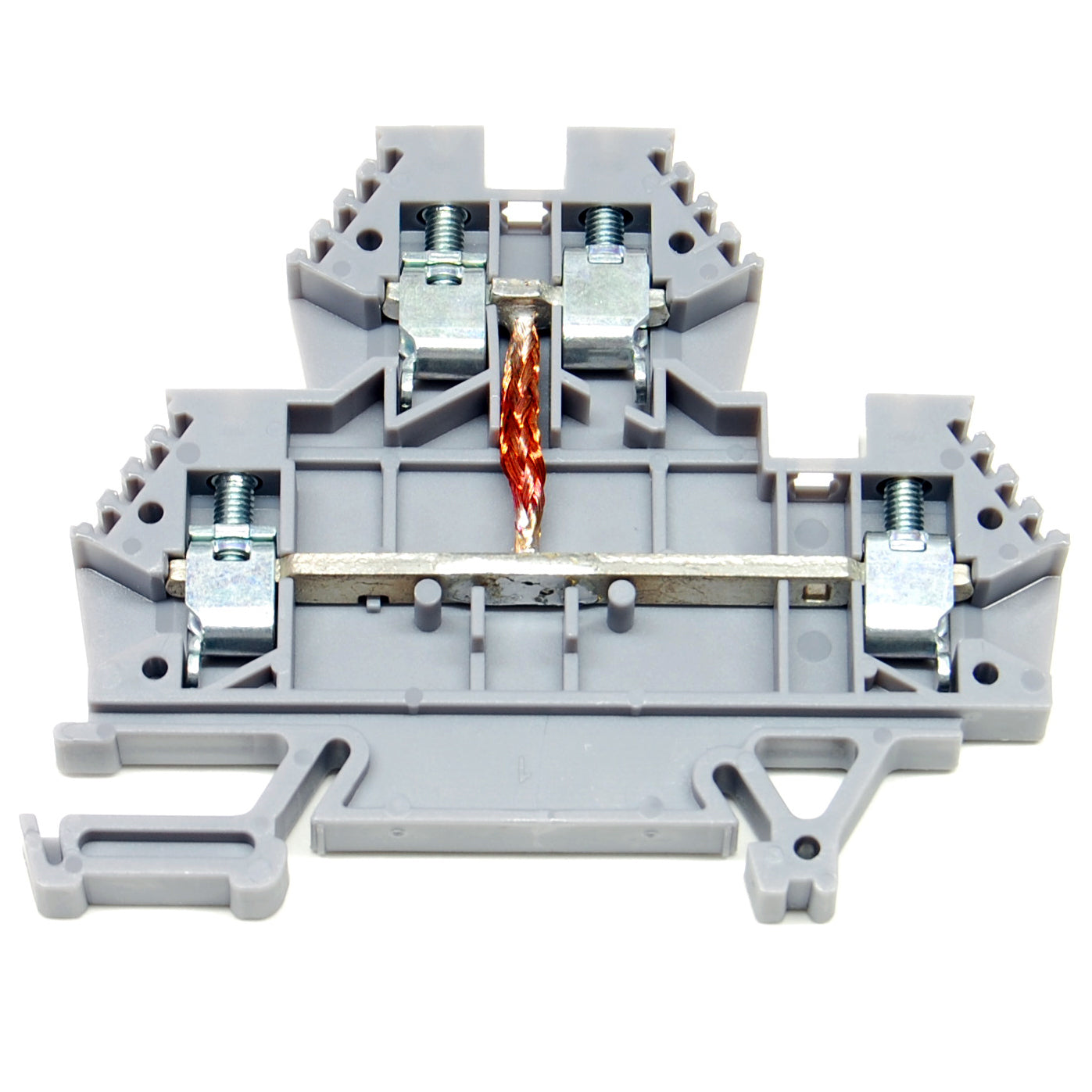 30A terminal block, 2 level, feed through, DIN rail mount