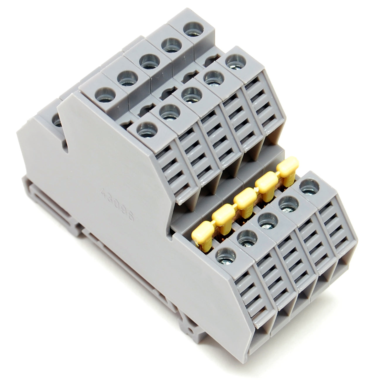 30A terminal block, 2 level, feed through, DIN rail mount