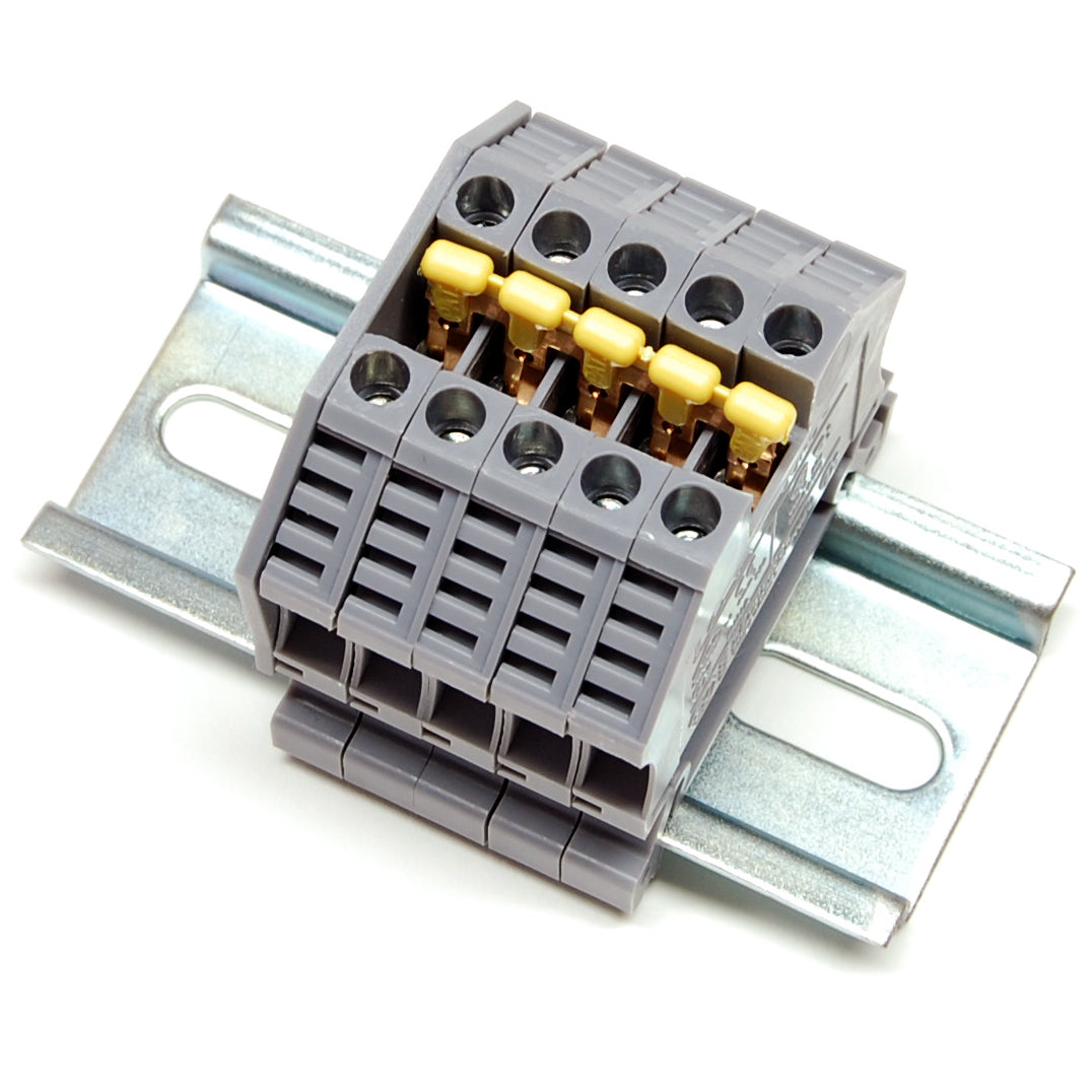 30A terminal block, DIN rail mount