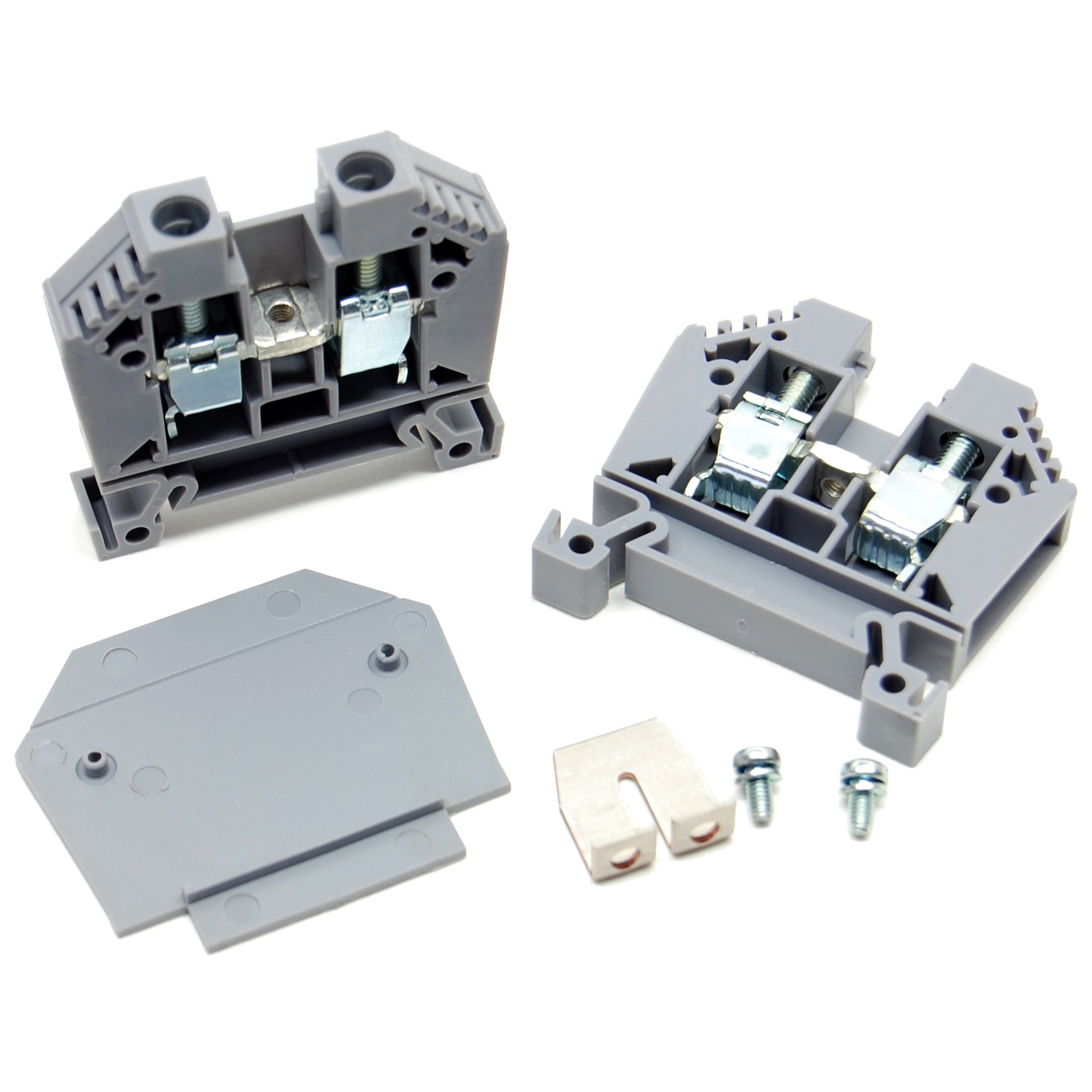 65A dual terminal block, DIN rail mount