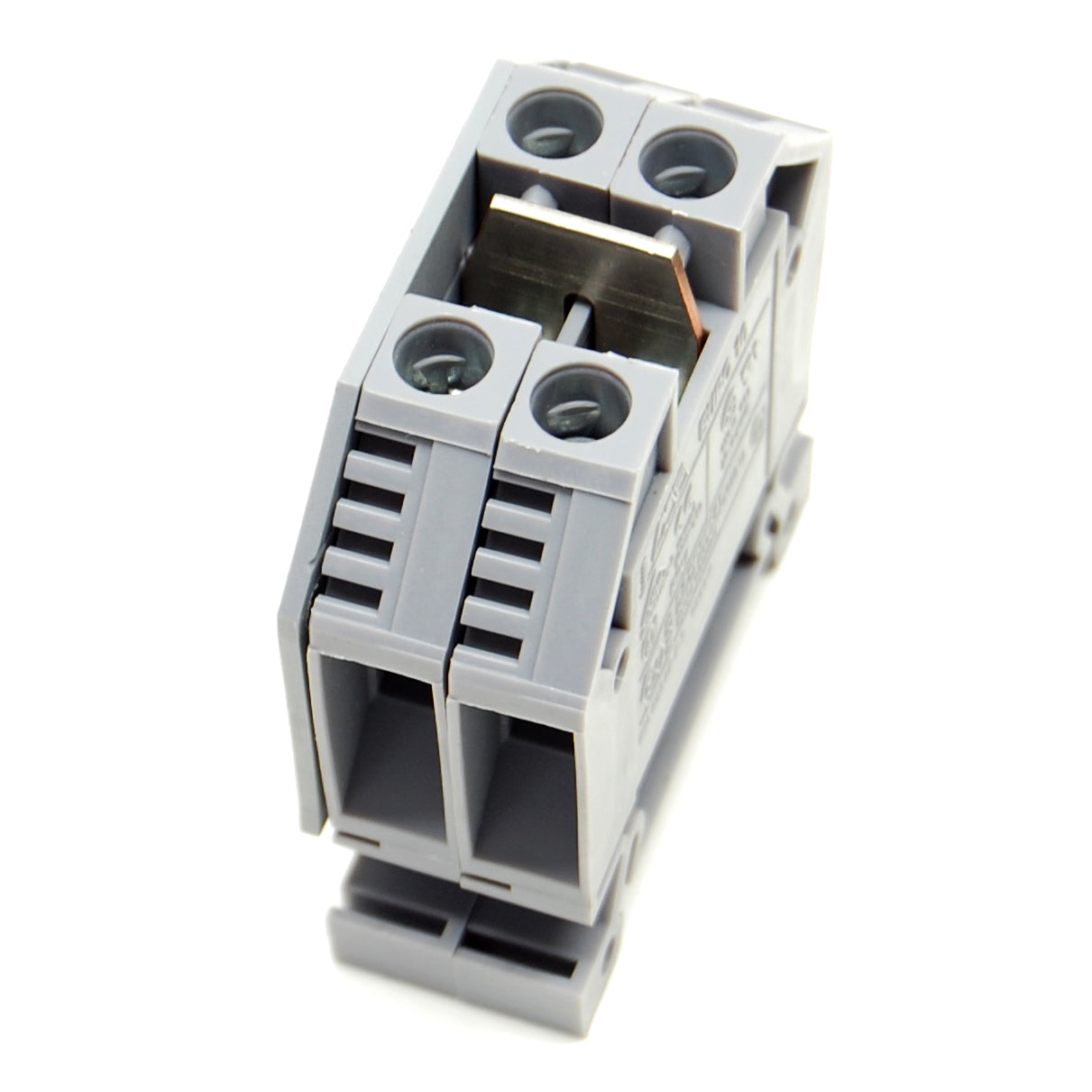 65A dual terminal block, DIN rail mount