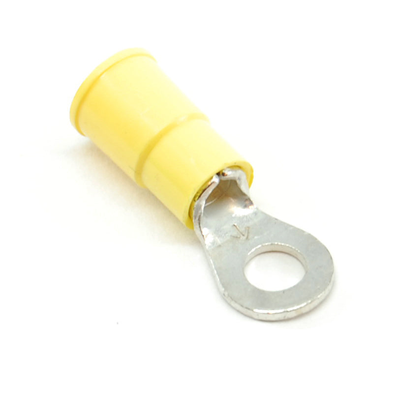 10 gauge ring terminal, #10 hole, yellow (25 pack)