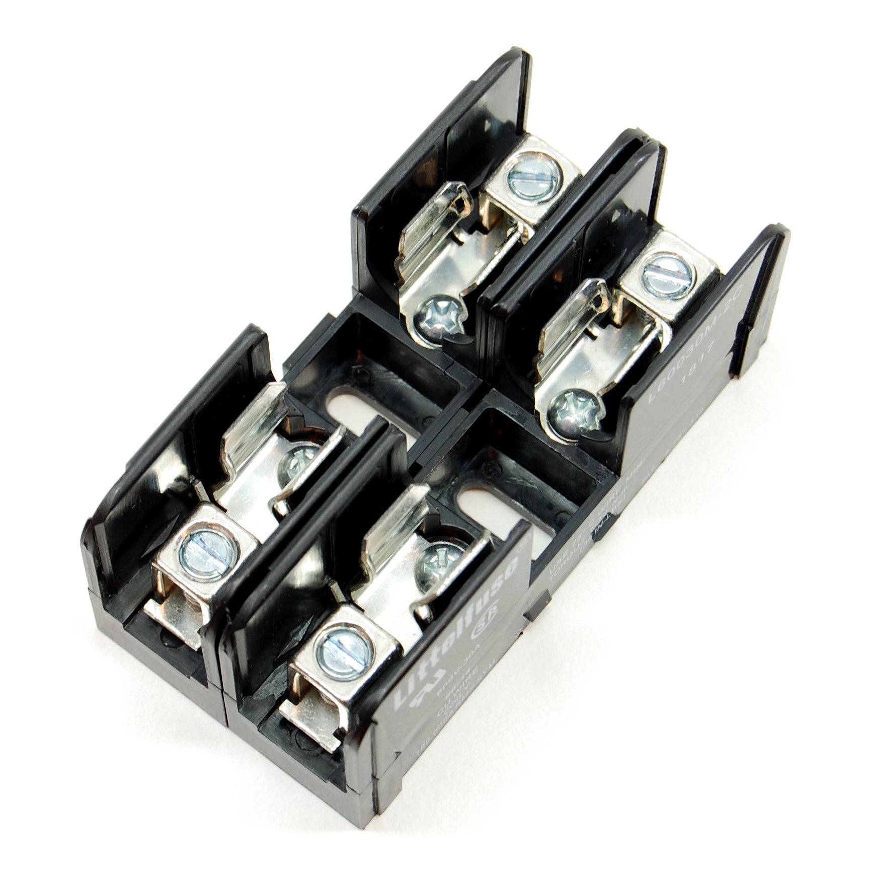 2-pole fuse holder for 10x38mm fuses, 30A 600V