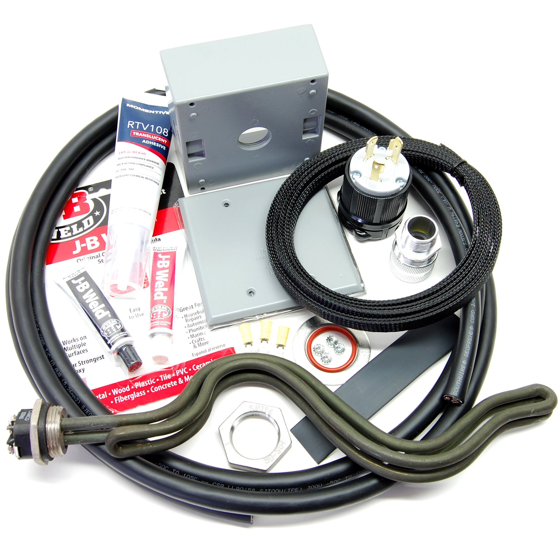 Electric Brewery heating element assembly (DIY Kit, optional Tri-Clamp)