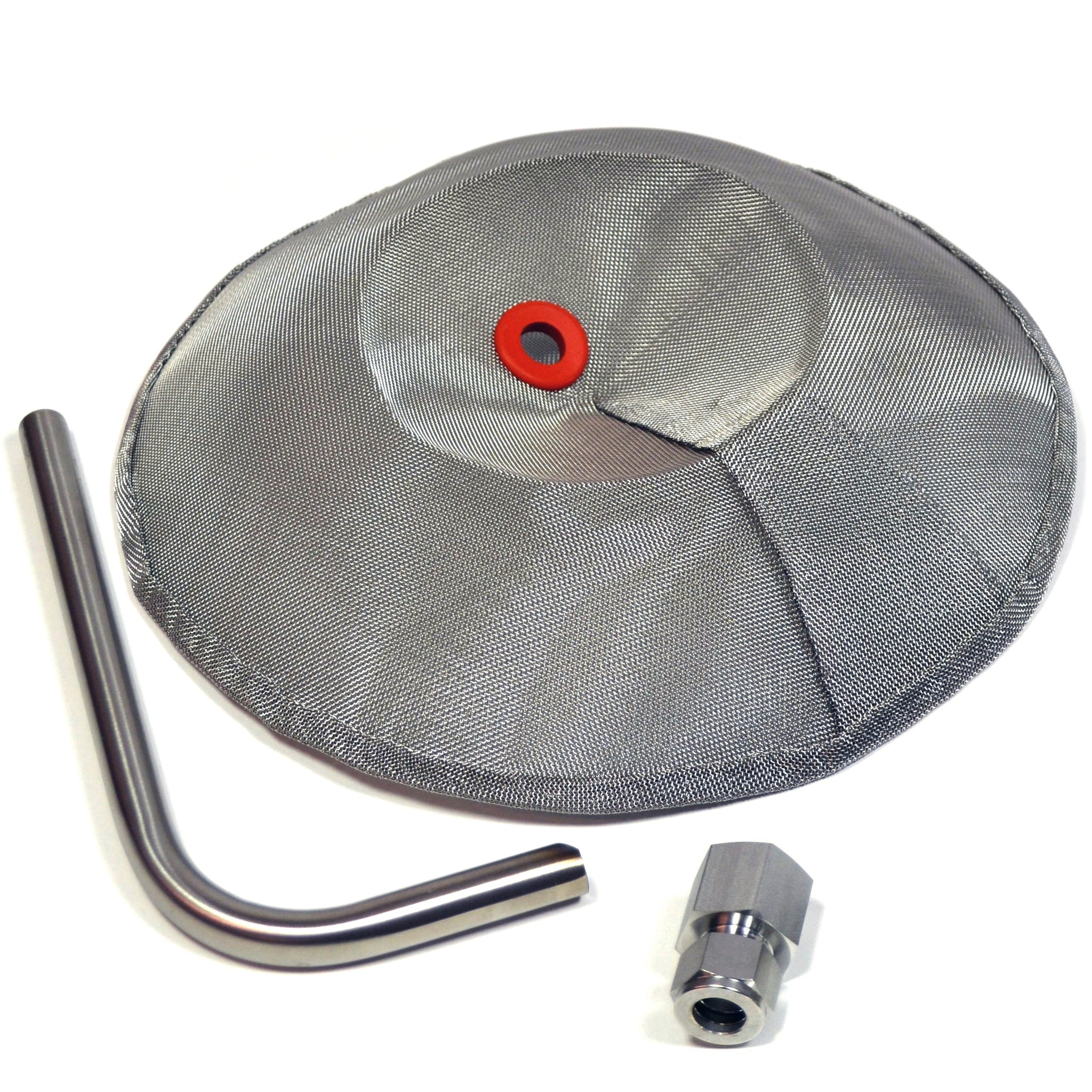 Hop Stopper 2.0 with 1/2" OD custom dip tube and NPT connector (for converted Sanke kegs/keggles)