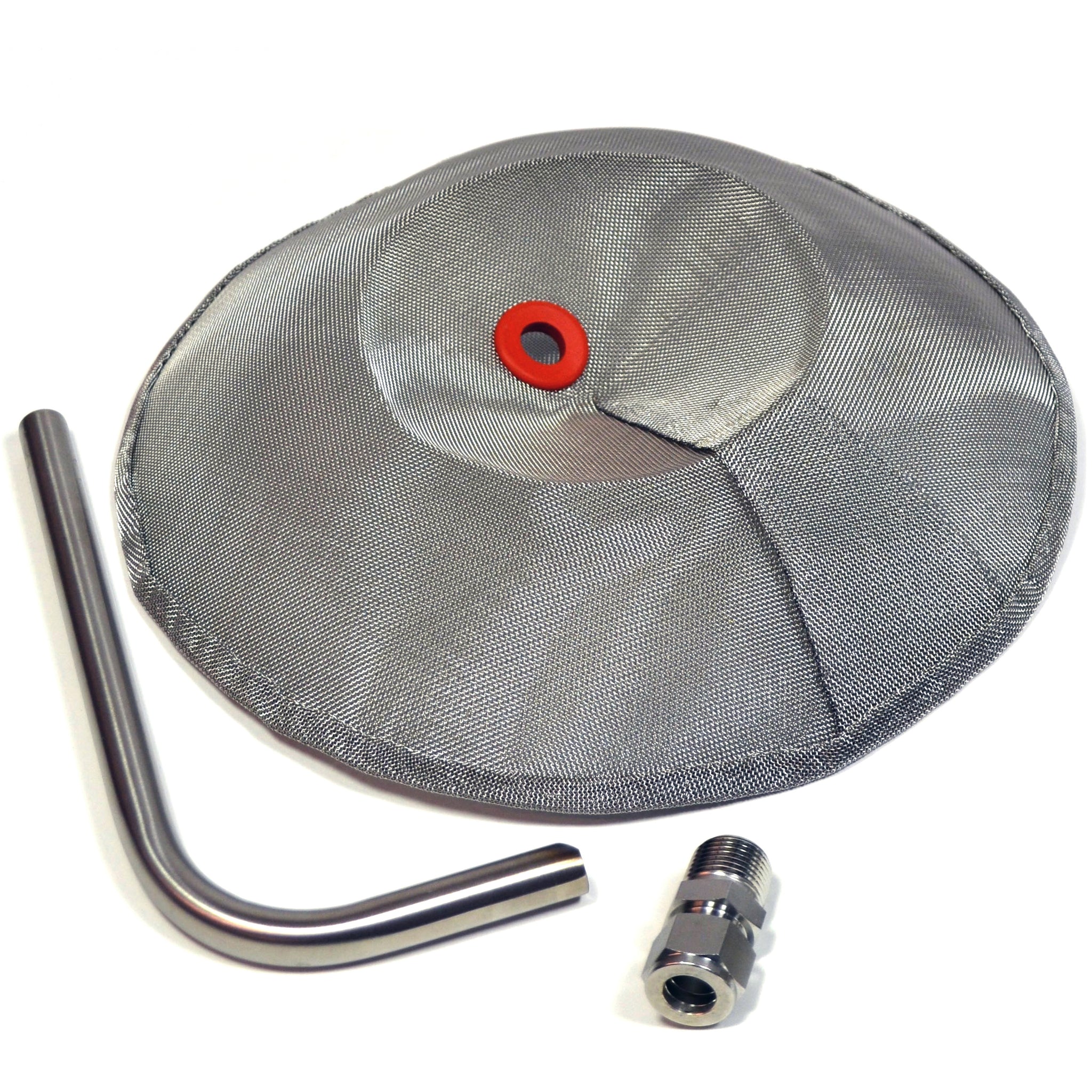 Hop Stopper 2.0 with 1/2" OD custom dip tube and NPT connector (for converted Sanke kegs/keggles)