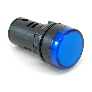 Blue 22mm LED pilot light, 220-240V AC/DC