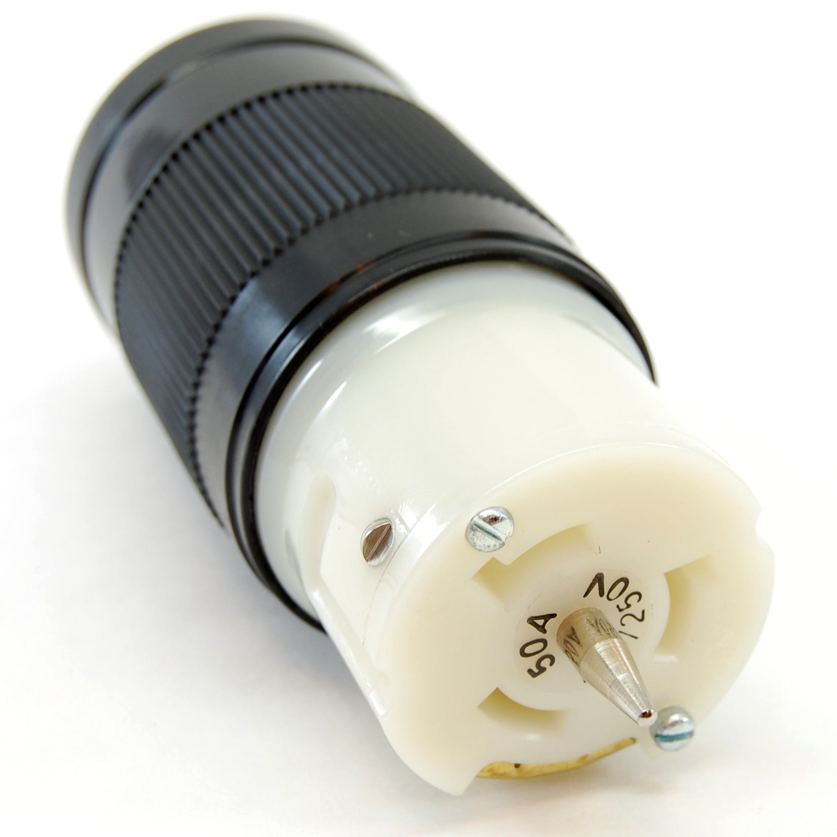 Locking grounded California-style female connector (125/250VAC, 50A)