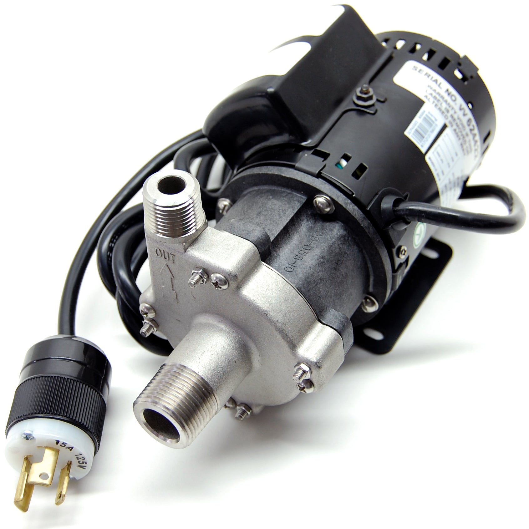 March pump, stainless steel head, center inlet, 115V (815-SS-C)