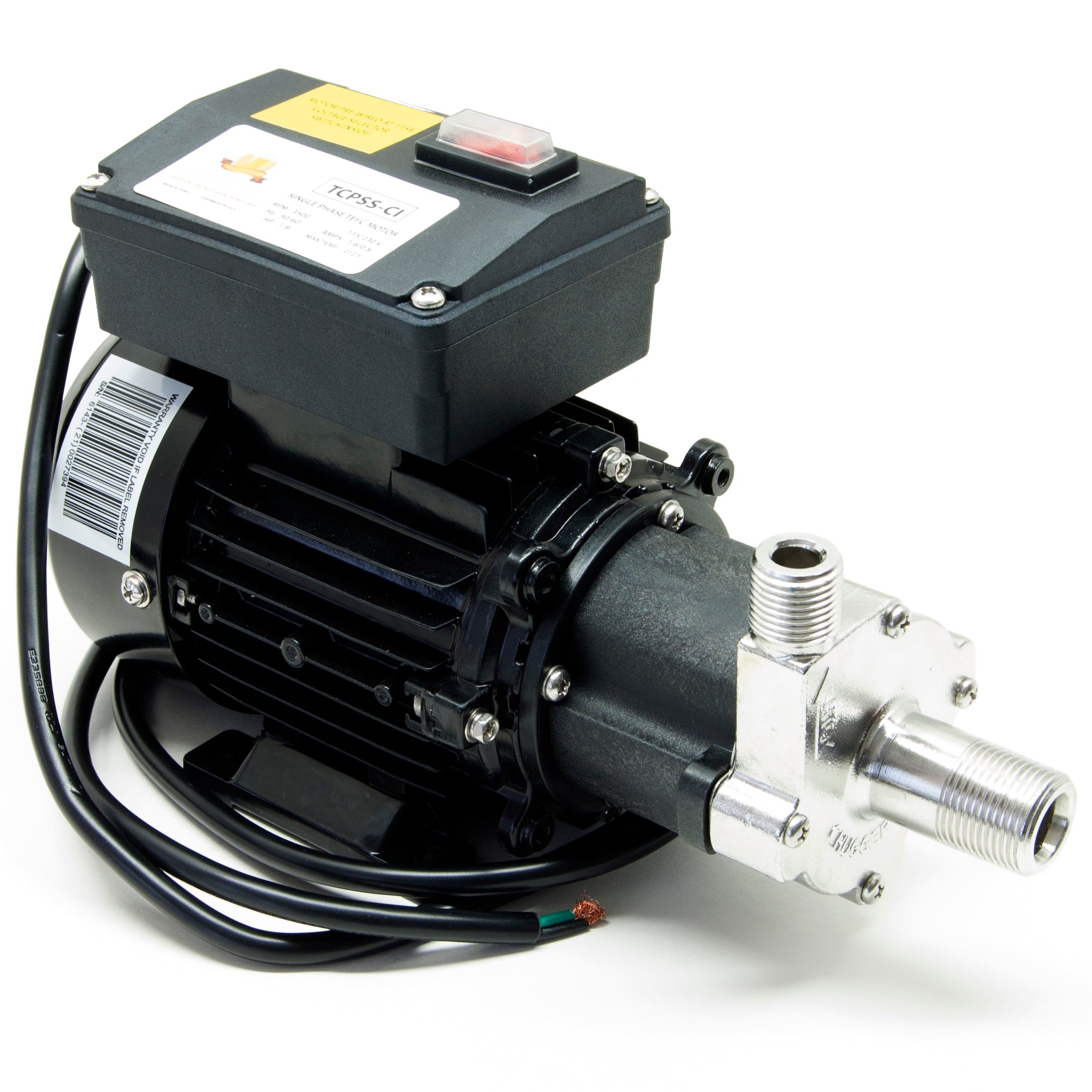 Chugger Mini Max TEFC pump, stainless steel head, center inlet, 115/230V (TCPSS-CI)