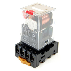 10A 8-pin 2-pole ice cube plug-in relay with socket, 110-120V AC coil