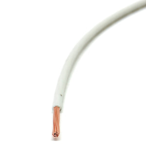 White 14 gauge type T90/THWN/THHN wire, stranded (Sold by the foot)