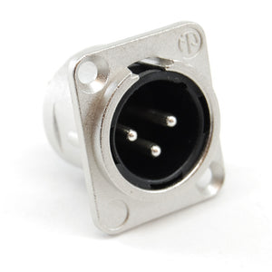 XLR chassis mount male receptacle, 3 pin