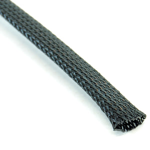 1/2" expandable braided sleeving, carbon/black (Sold by the foot)