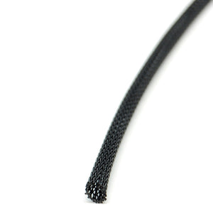 1/4" expandable braided sleeving, carbon/black (Sold by the foot)