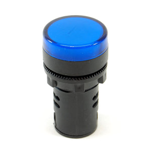 Blue 22mm LED pilot light, 100-120V AC/DC