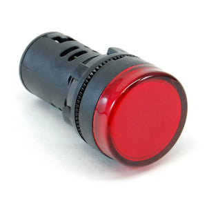 Red 22mm LED pilot light, 220-240V AC/DC