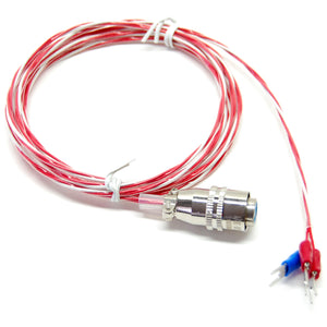 Temperature probe wire with locking connector, 3-conductor, Teflon™ coated