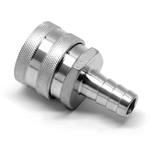 Stainless steel female quick disconnect x 1/2" barb
