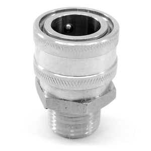 Stainless steel female quick disconnect x 1/2" NPT male