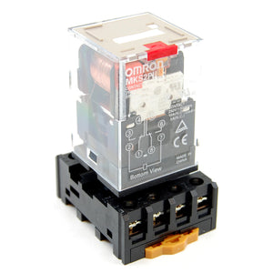 10A 8-pin 2-pole ice cube plug-in relay with socket, 220-240V AC coil
