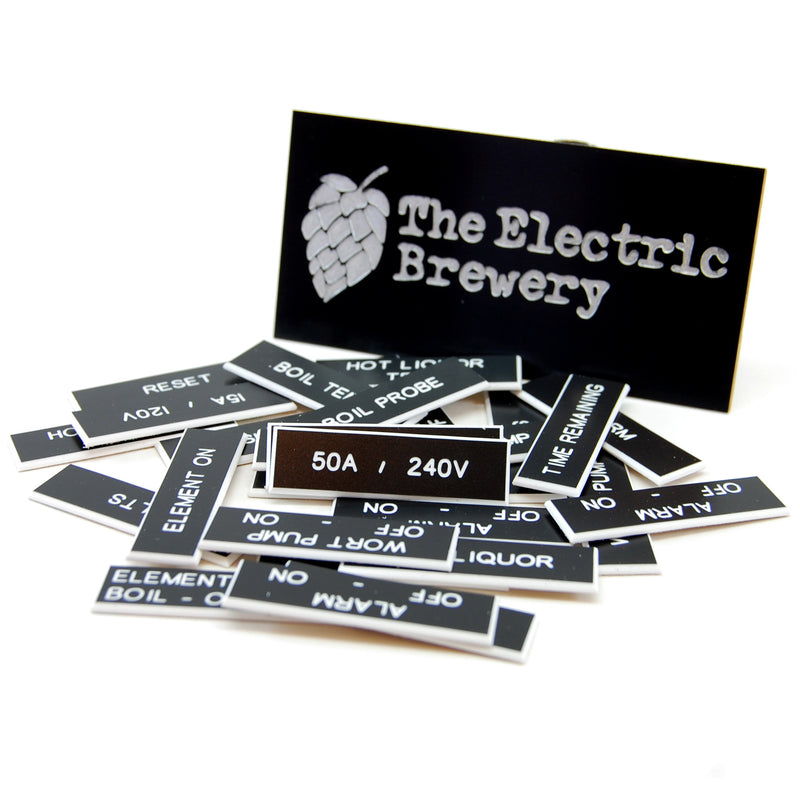 Electrical panel tags for 50A Control Panel for back to back batches ...