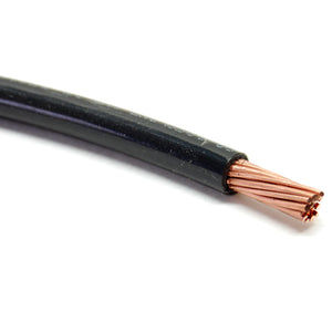 Black 6 gauge type T90/THWN/THHN wire, stranded (Sold by the foot)